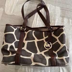 Michael Kors Brown and Cream Tote Bag